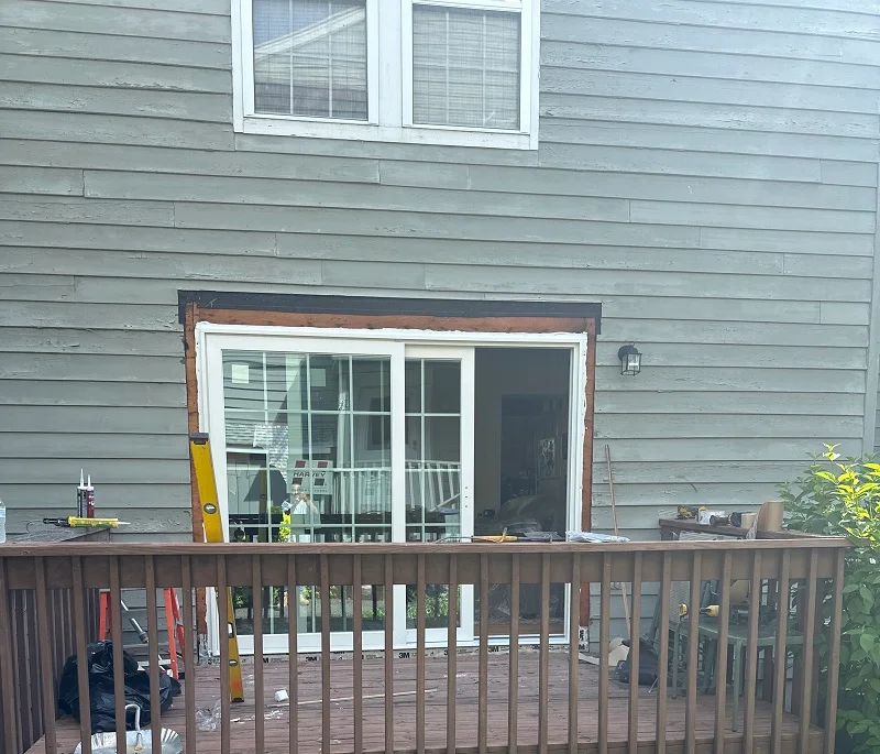 Complete removal of patio door and full replacement